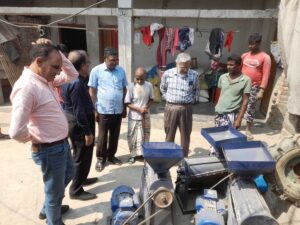 pulse de-hulling machine distribution event at Kendul village 14.3. 2023